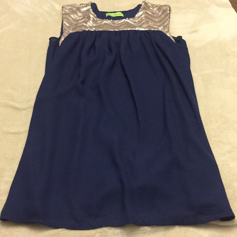 Navy Blue Dress w/ Rose Gold Sequins